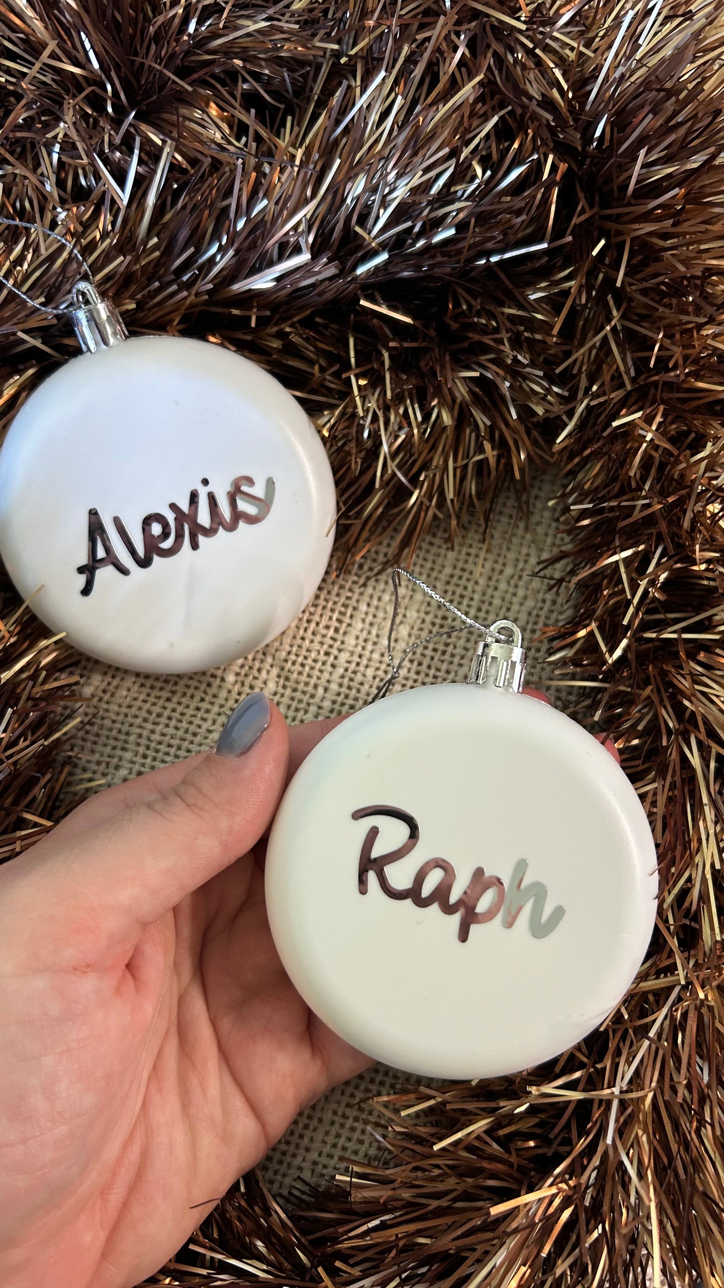 Boule de Noël personnalisée blanche