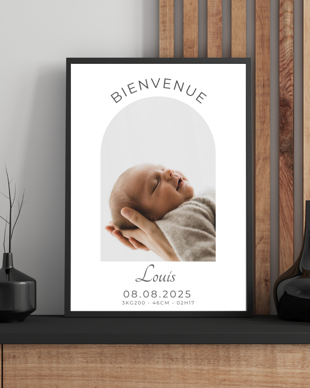 Cadeau de naissance - affiche photo personnalisée