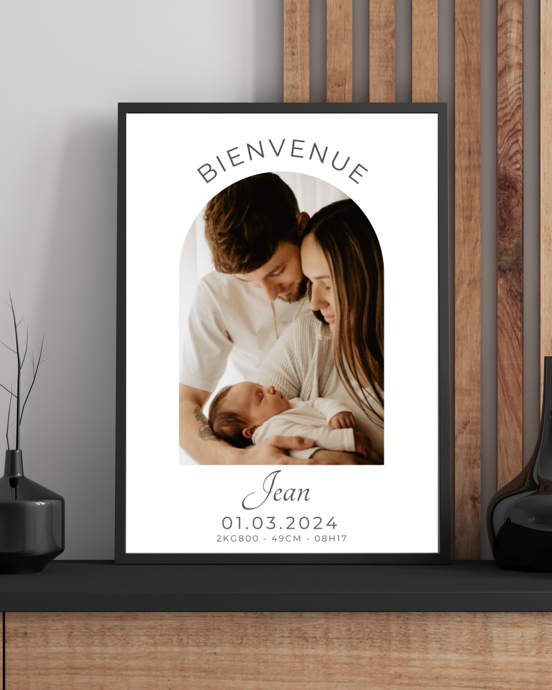 Cadeau de naissance - affiche photo personnalisée