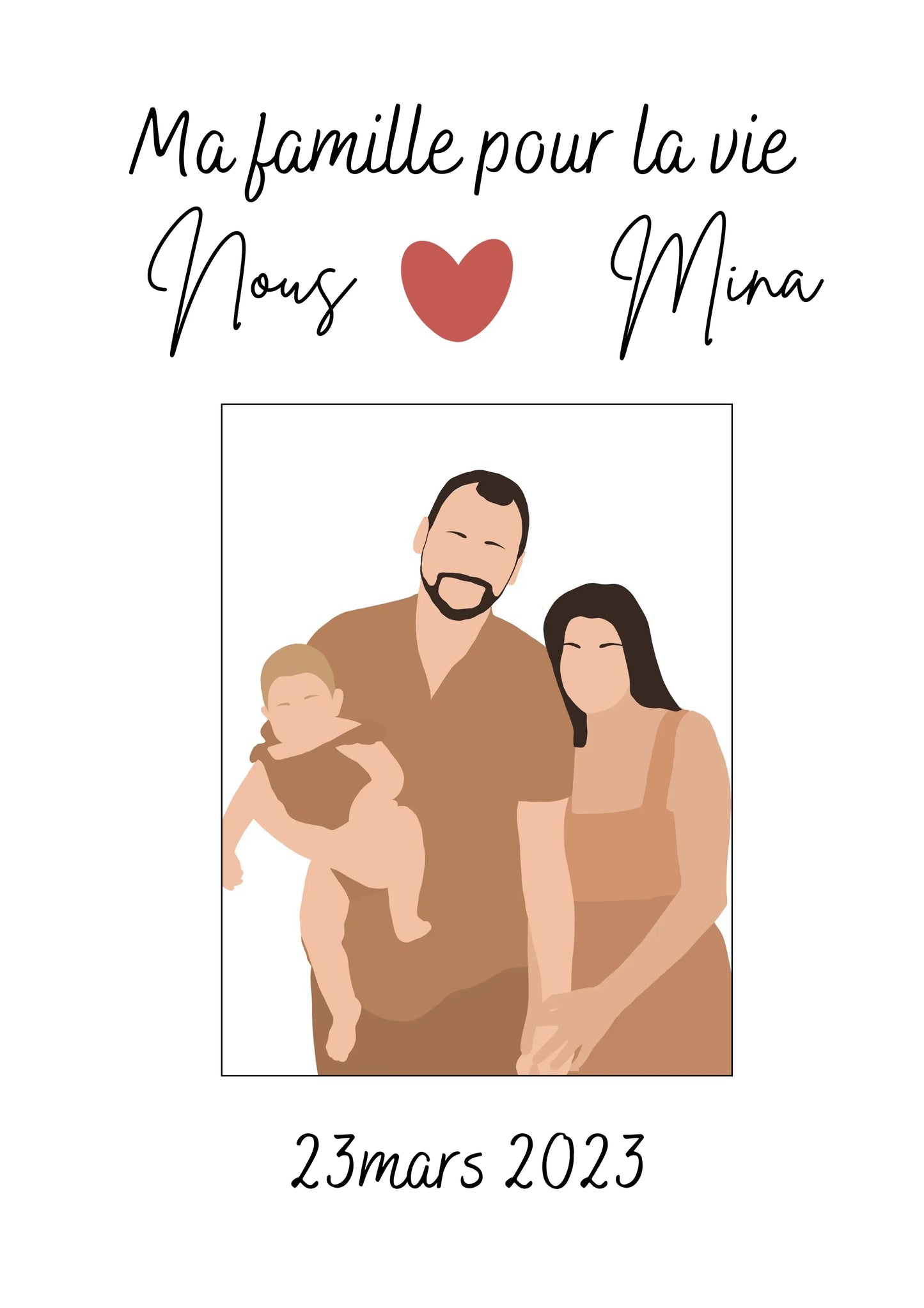 Cadeau anniversaire original - affiche illustrée personnalisée sans visage - livraison offerte - parlemoide.toi