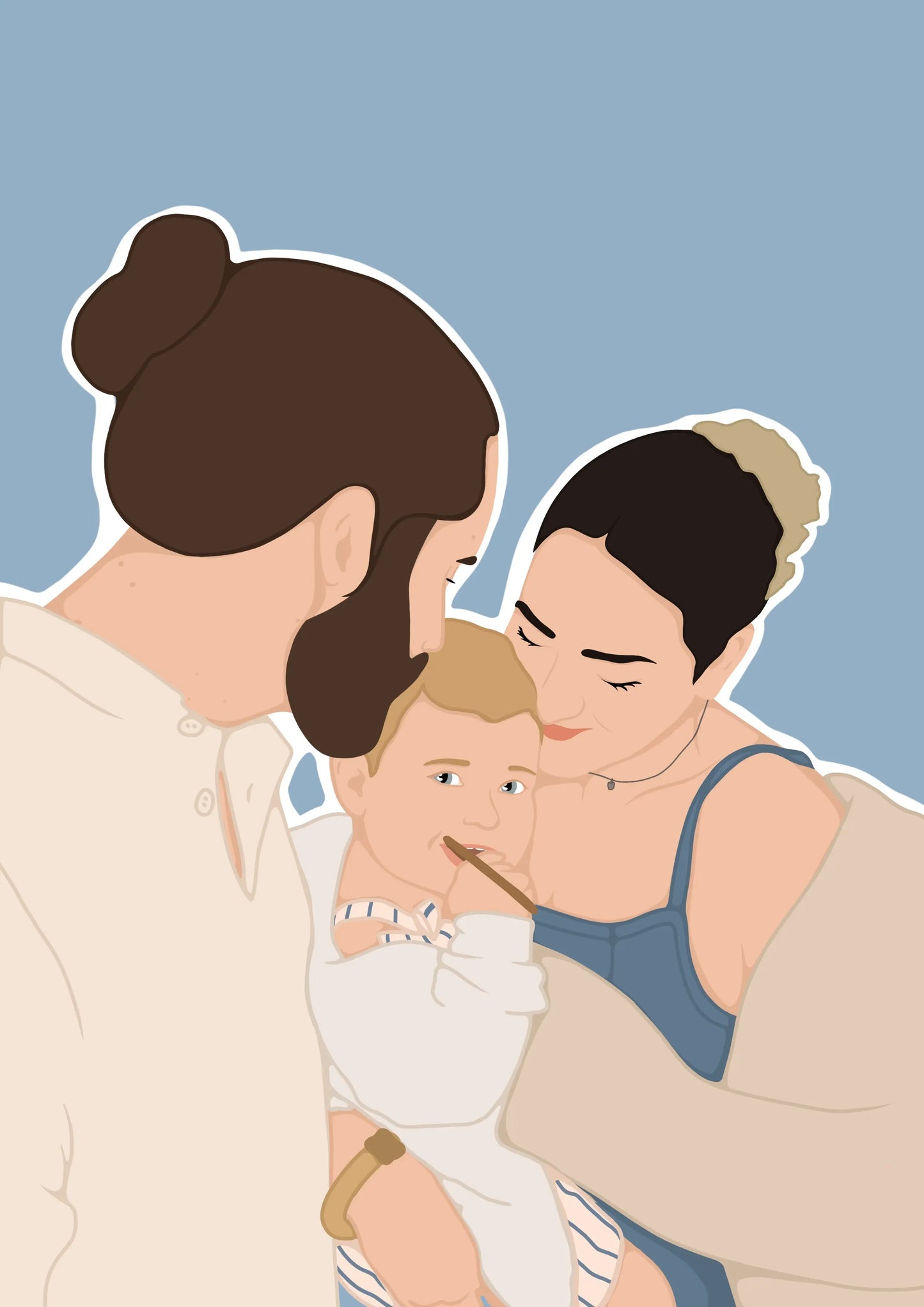 Illustration personnalisée avec visage - cadeau romantique
