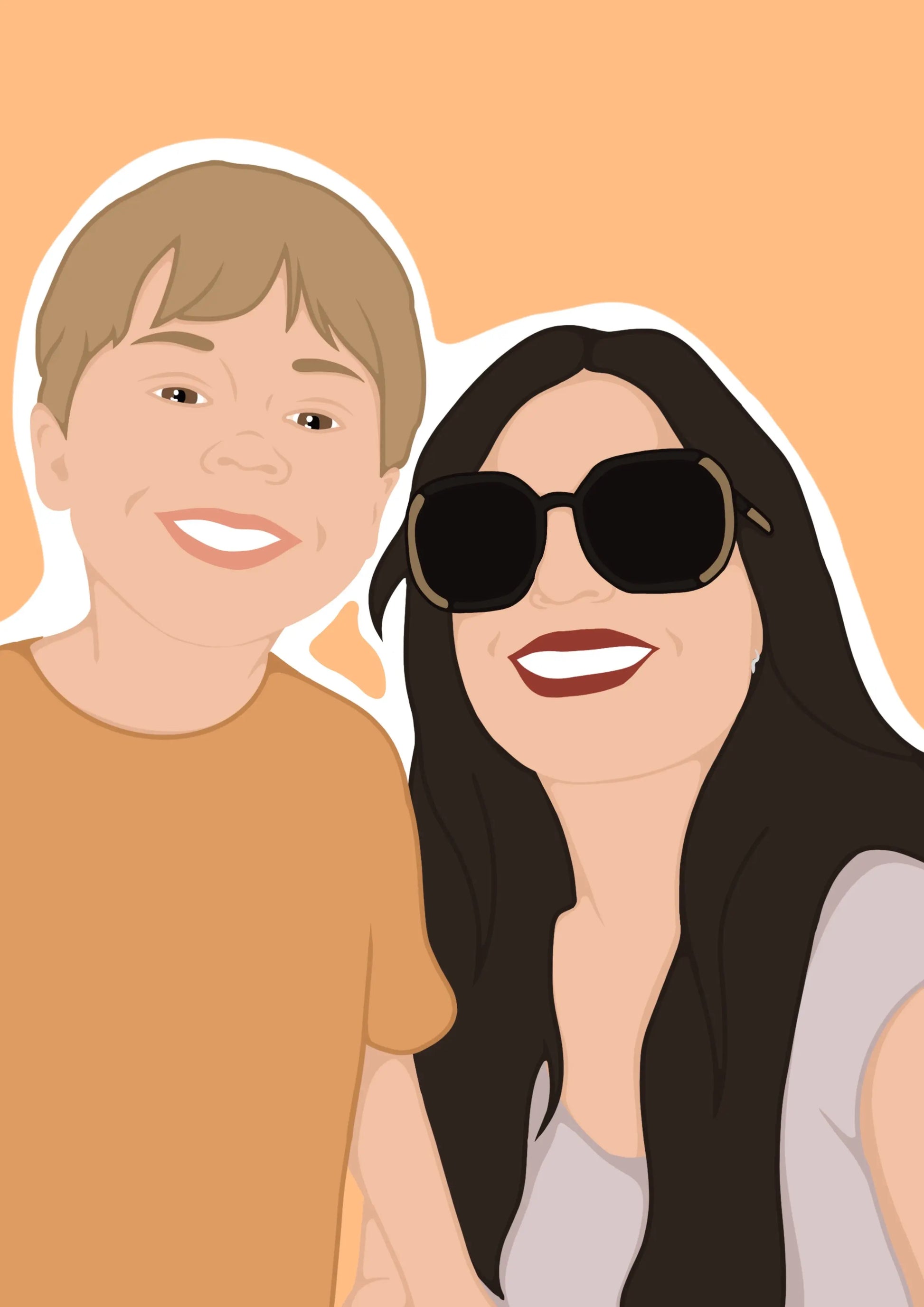 Illustration personnalisée avec visage maman