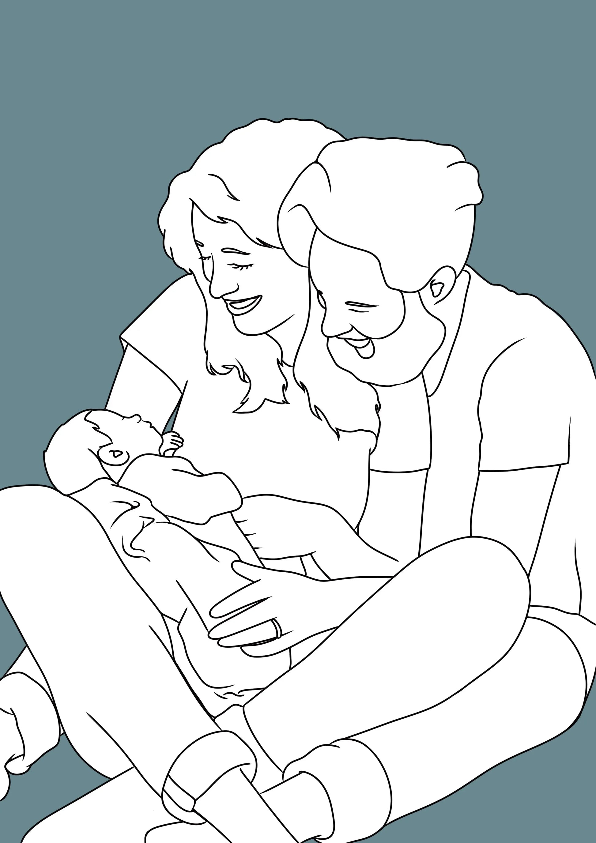 illustration personnalisée - cadeaux naissance - parlemoide.toi