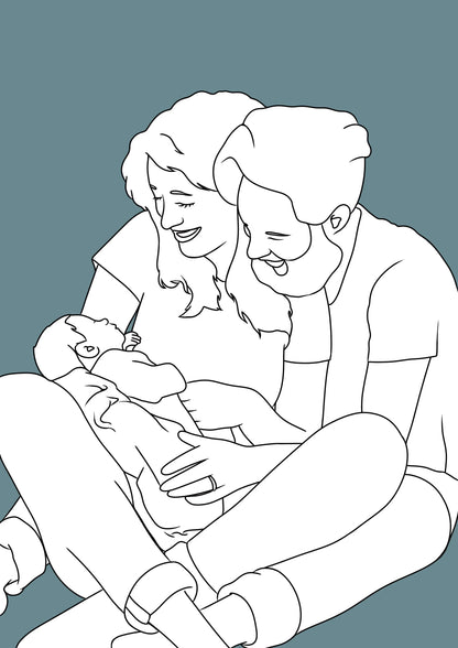 illustration personnalisée - cadeaux naissance - parlemoide.toi