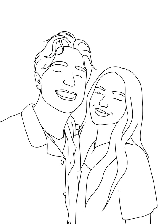 Cadeau amoureux - affiche illustration personnalisée - parlemoide.toi