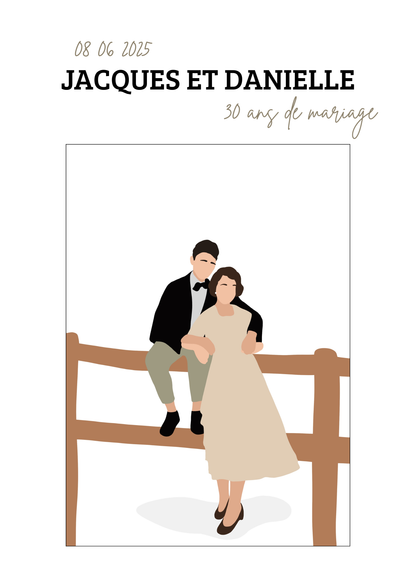 Affiche personnalisée anniversaire de mariage - cadeau original France parlemoide.toi