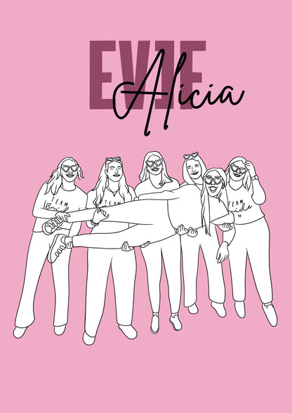 Affiche personnalisée EVJF - cadeau EVJF