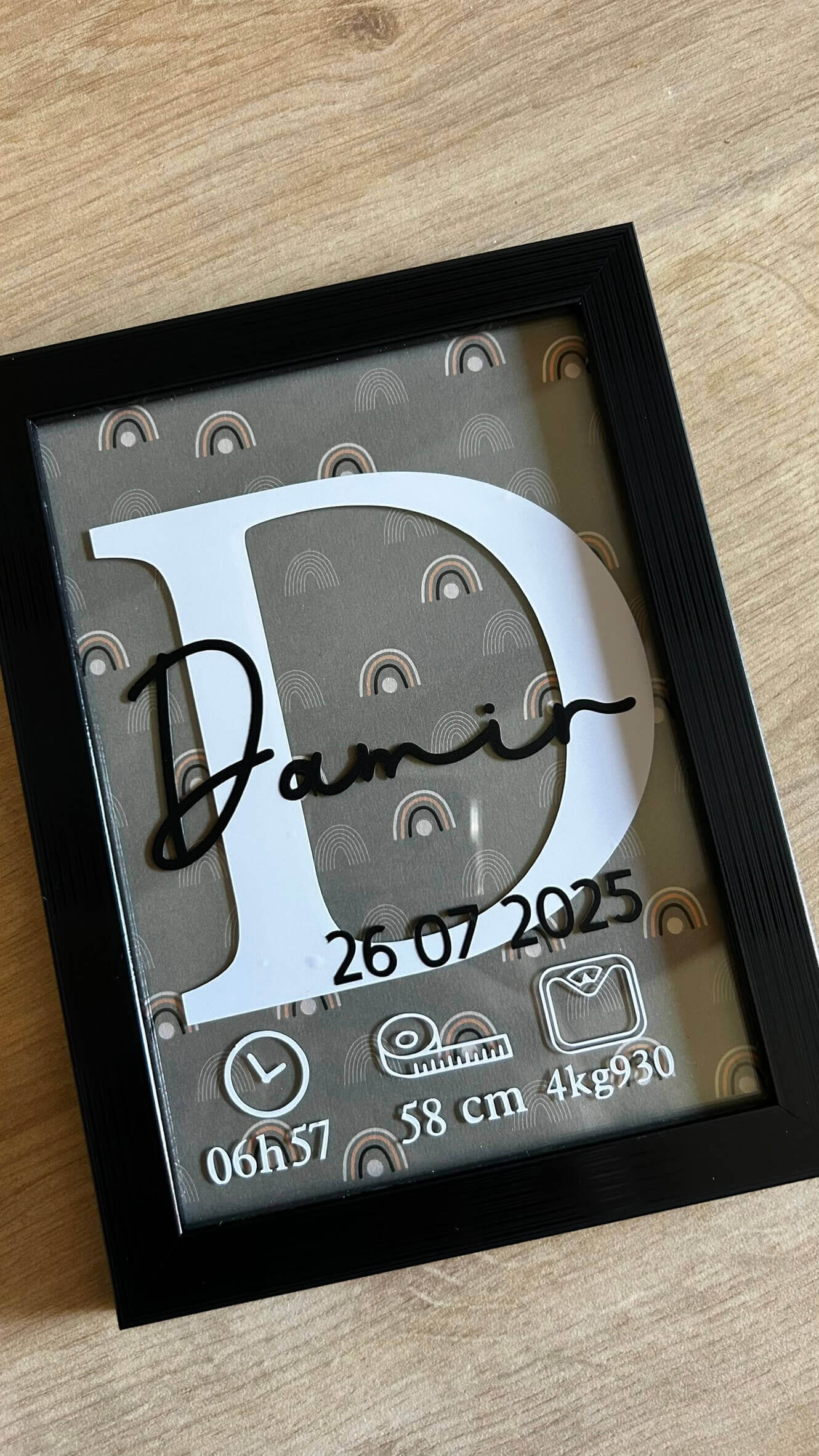 coffret cadeau personnalisé de naissance - décoration murale personnalisée