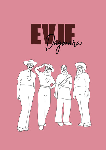 Affiche personnalisée EVJF - cadeaux illustré