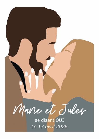 Faire-part illustré personnalisé pour événement
