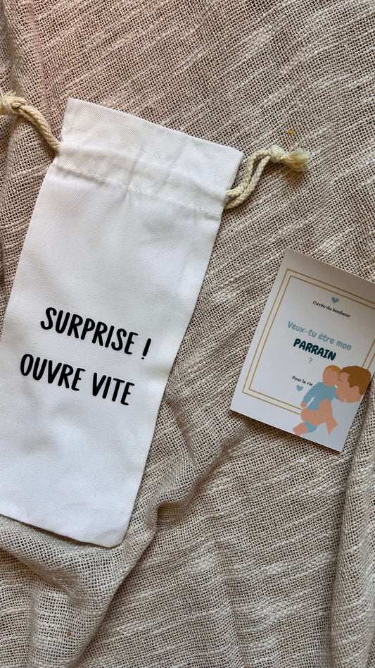 Etiquette de vin personnalisée demande parrain